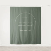 Tenture Arc Boho simple Sage Vert Mariage Photo fond (Devant)