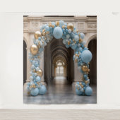 Tenture Arc de ballons bleu pastel suspendu (Devant)