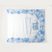 Tenture Arc de ballons élégant bleu pour Quinceañera (Devant (Horizontal))