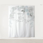 Tenture Arc de roses bleu glace et blanc époustouflant (Devant)