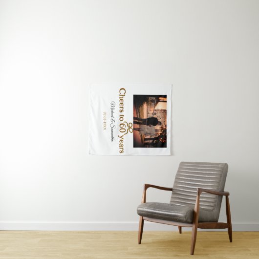 Tenture Arc doré pour les 60 ans de mariage  (En situation (horizontale))