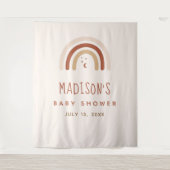 Tenture Arc-en-ciel Bohème Terracotta Baby Shower Lune Éto (Devant)