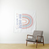 Tenture Arc en ciel et coeur 1er anniversaire bébé personn (En situation (horizontale))