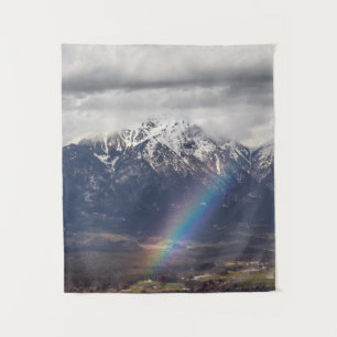 Tenture Arc-en-ciel et montagnes après la tempête