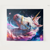 Tenture Arc-en-ciel rose licorne (Devant (Horizontal))