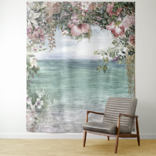 Tenture Arc floral à la mer Prop Mariage