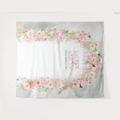 Tenture Arc floral rose et vert sauge rustique (Devant (Horizontal))