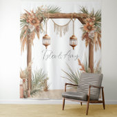 Tenture Arc floral rustique personnalisable en arrière-pla (En situation)