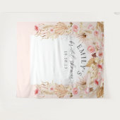 Tenture Arc moderne rose vif Boho floral pampas fond (Devant (Horizontal))