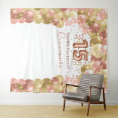 Tenture Arch de ballons en or rose pour Quinceanera (En situation (horizontale))