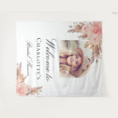 Tenture Arch de photo de baby shower en herbe de pampas ro (Devant (Horizontal))