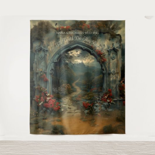 Tenture Arch Dracula Castle Gothique Photo Booth Backdrop (Devant)