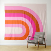 Tenture Arche arc-en-ciel rose et orange (En situation (horizontale))