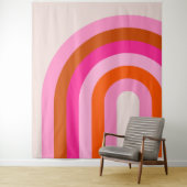 Tenture Arche arc-en-ciel rose et orange (En situation)
