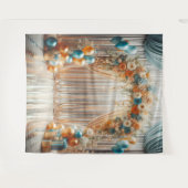 Tenture Arche de ballon Turquoise et orange (Devant (Horizontal))