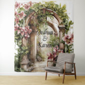 Tenture Arche de fond Mariage romantique personnalisable (En situation)