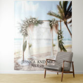 Tenture Arche florale de la plage de mariage (En situation)
