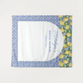 Tenture Arche Forme citrons Carreaux Bleus Fête des mariée (Devant (Horizontal))