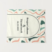 Tenture Arche Retro Arch Mint vert rose Mariage arrière (Devant (Horizontal))