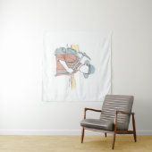 Tenture Archéologue simple une ligne art continu (En situation (horizontale))