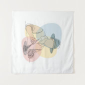 Tenture Archéologue une ligne art continu simple (Devant (Horizontal))