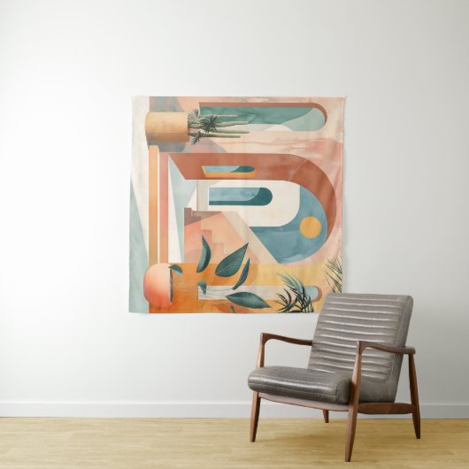 Tenture Arches du désert - Architecture Abstraite moderne (En situation (horizontale))