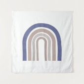 Tenture Arches du milieu du siècle - Bleu et Beige (Devant)