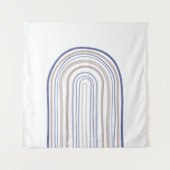 Tenture Arches du milieu du siècle - Bleu et Beige (Devant)