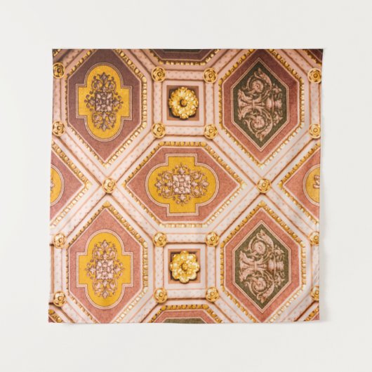 Tenture Architecture hongroise rose jaune (Devant (Horizontal))