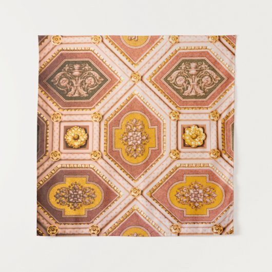 Tenture Architecture hongroise rose jaune (Devant)