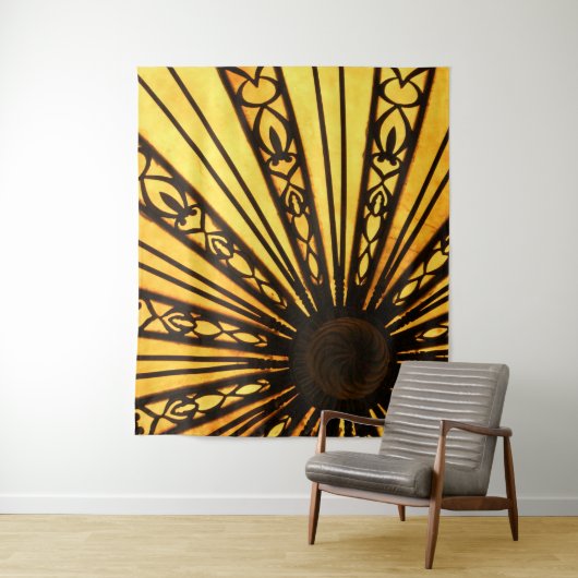 Tenture Architecture jaune et noire (En situation)