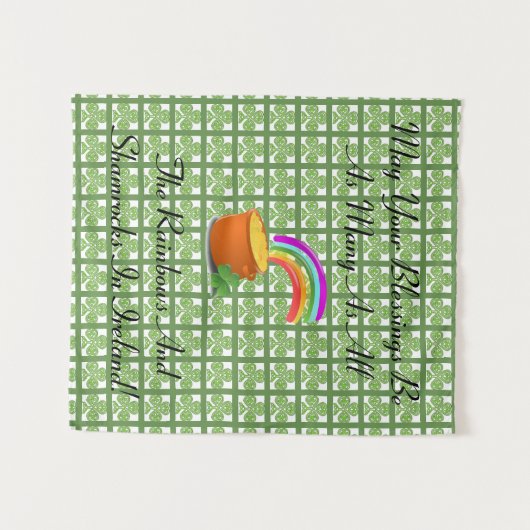 Tenture Arcs-en-ciel et shamrocks (Devant (Horizontal))