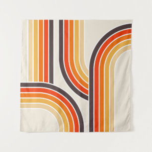 Tenture Arcs et lignes rétro colorés