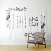 Tenture Argent 25e anniversaire Photo Booth fond (En situation (horizontale))