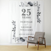 Tenture Argent 25e anniversaire Photo Booth fond (En situation)