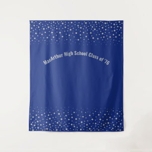 Tenture Argent et bleu royal   Classe Reunion Party Tapest