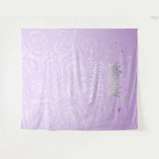 Tenture Argent et lumière violet Rose fond photo (Devant (Horizontal))