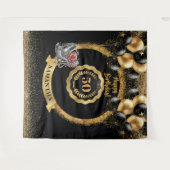 Tenture Argent noir brillant 50e anniversaire fond (Devant (Horizontal))