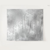 Tenture Argent Parties scintillant Snowflake Retour en arr (Devant (Horizontal))