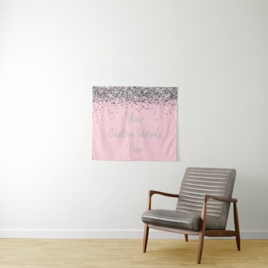 Tenture Argent rose clair fête d'anniversaire Photo Booth  (En situation (horizontale))