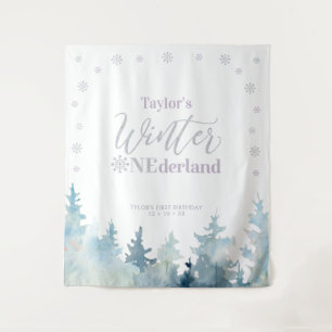 Tenture Argent & Violet   Hiver onderland 1er Anniversaire