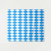 Tenture Arlequin bleu blanc Diamants Checkers Design (Devant (Horizontal))