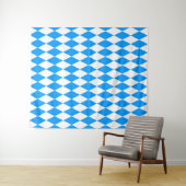Tenture Arlequin bleu blanc Diamants Checkers Design (En situation (horizontale))