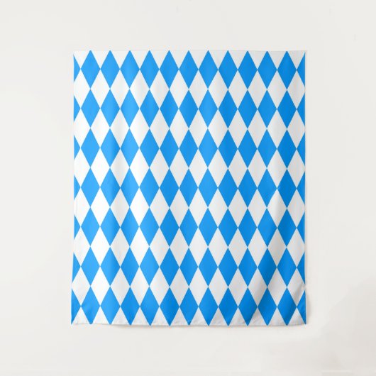 Tenture Arlequin bleu blanc Diamants Checkers Design (Devant)