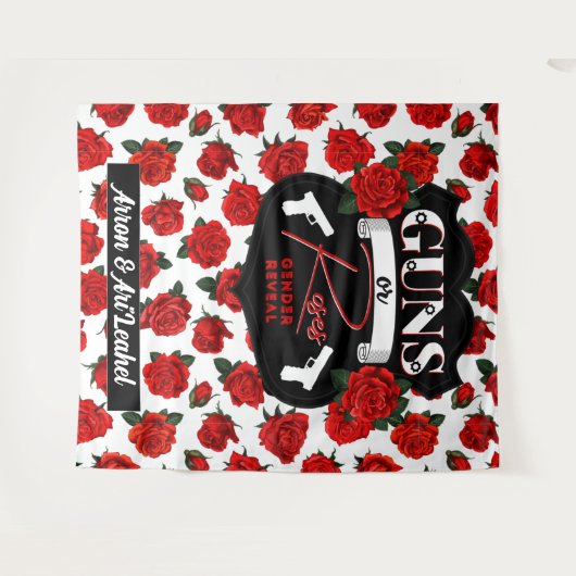 Tenture Armes à feu ou Roses Genre Révéler Rouge|Baby show (Devant (Horizontal))