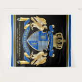 Tenture Armoiries de Monogramme Emblème de couronne d'aigl (Devant (Horizontal))