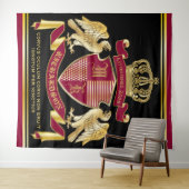 Tenture Armoiries de Monogramme Emblème de couronne d'aigl (En situation (horizontale))