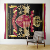 Tenture Armoiries de Monogramme Emblème de couronne de Dra (En situation (horizontale))