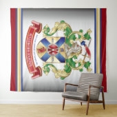 Tenture Armoiries Monogramme de dragon du Bouclier de chev (En situation (horizontale))