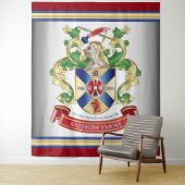 Tenture Armoiries Monogramme de dragon du Bouclier de chev (En situation)